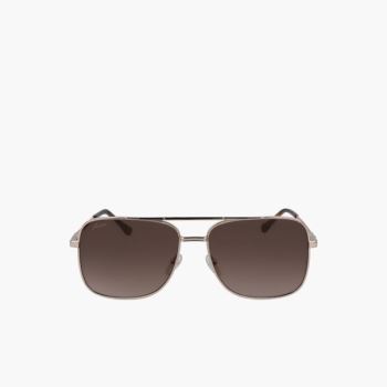 Lacoste Navigator Metal Signature 101 Sunglasses - Brýle Pánské Zlaté | CZ-ENmJEd